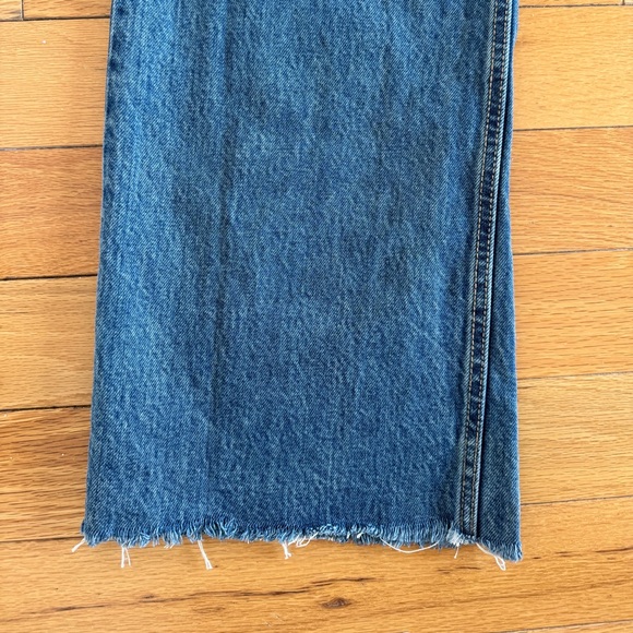 Zara | Straight Leg Women Jean Denim Distressed Blue 8 - Picture 5 of 12